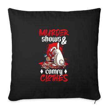 True Crime Murder Spy Crime Interest Gift Idea - Sofakissenbezug 45 x 45 cm - Schwarz - Vorne
