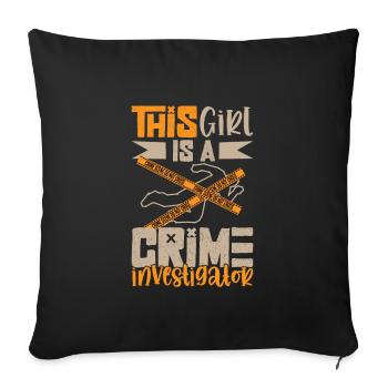 True Crime Murder Spy Crime Interest Gift Idea - Sofakissenbezug 45 x 45 cm - Schwarz - Vorne