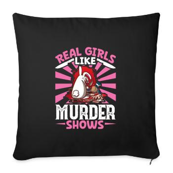 True Crime Murder Spy Crime Interest Gift Idea - Sofakissenbezug 45 x 45 cm - Schwarz - Vorne