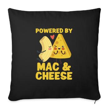 MAC AND CHEESE GIFT: powered by mac & cheese - Sofakissenbezug 45 x 45 cm - Schwarz - Vorne