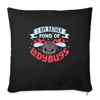 Ladybug Ladybug Entomology Insects - Sofa pillowcase 17,3'' x 17,3'' (45 x 45 cm) - black - Front