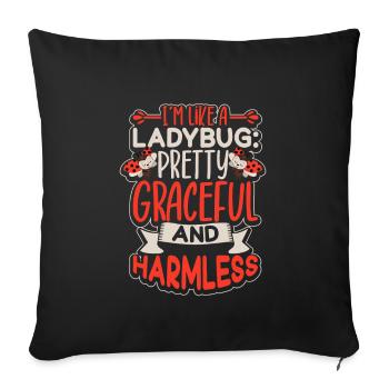 Ladybug Ladybug Entomology Insects - Sofa pillowcase 17,3'' x 17,3'' (45 x 45 cm) - black - Front