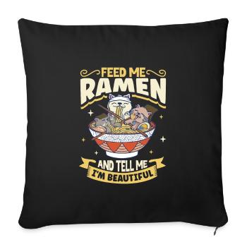 Ramen Fan Japanese Food Ramen Girl Japanese Noodle - Sofakissenbezug 45 x 45 cm - Schwarz - Vorne