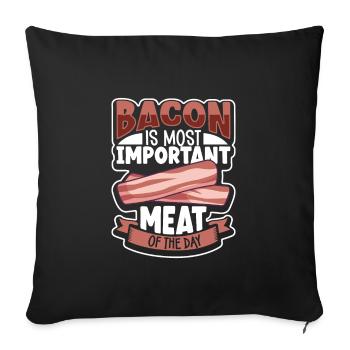 Speckliebhaber Lustiger Speck Berühmtes Essen Keto - Sofakissenbezug 45 x 45 cm - Schwarz - Vorne