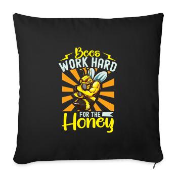 Honey bee beekeeping beekeeper honey bee apiary - Sofa pillowcase 17,3'' x 17,3'' (45 x 45 cm) - black - Front