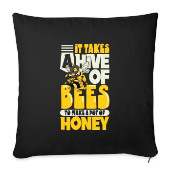 Honey bee beekeeping beekeeper honey bee apiary - Sofa pillowcase 17,3'' x 17,3'' (45 x 45 cm) - black - Front