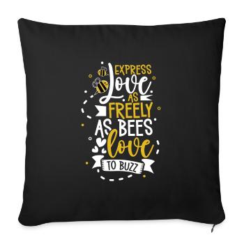 Honey bee beekeeping beekeeper honey bee apiary - Sofa pillowcase 17,3'' x 17,3'' (45 x 45 cm) - black - Front