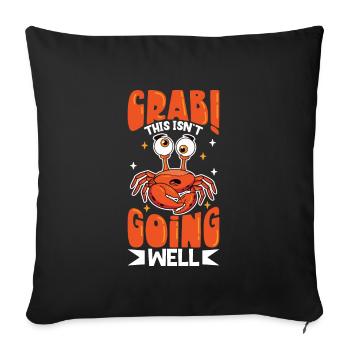 Crab crab crab whisperer crab hunting fisherman - Sofa pillowcase 17,3'' x 17,3'' (45 x 45 cm) - black - Front