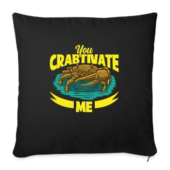 Crab crab crab whisperer crab hunting fisherman - Sofa pillowcase 17,3'' x 17,3'' (45 x 45 cm) - black - Front