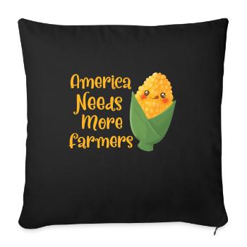 Funny Farmer Funny Farming Tractor Country Life - Sofa pillowcase 17,3'' x 17,3'' (45 x 45 cm) - black - Front