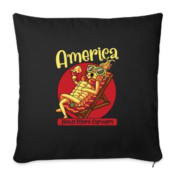 Drôle d’agriculteur Drôle de tracteur agricole Vie à la campagne - Housse de coussin décorative 45 x 45 cm - noir - Devant