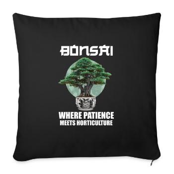 Bonsai Japan Silhouette Gardener Gardening Lover - Sofa pillowcase 17,3'' x 17,3'' (45 x 45 cm) - black - Front