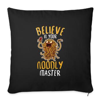 Athéisme athée Spaghetti volant - Housse de coussin décorative 45 x 45 cm - noir - Devant