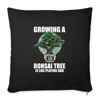 Bonsai Japan Silhouette Gardener Gardening Lover - Sofa pillowcase 17,3'' x 17,3'' (45 x 45 cm) - black - Front