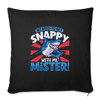Shark Ocean Predator Plongée sous-marine - Housse de coussin décorative 45 x 45 cm - noir - Devant
