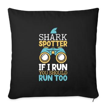 Shark Ocean Predator Plongée sous-marine - Housse de coussin décorative 45 x 45 cm - noir - Devant