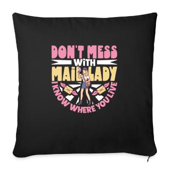 Postal clerk Postlady Postman Post Office - Sofa pillowcase 17,3'' x 17,3'' (45 x 45 cm) - black - Front