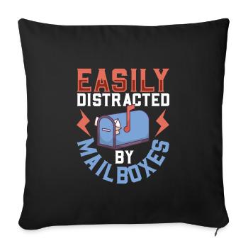 Postal clerk Postlady Postman Post Office - Sofa pillowcase 17,3'' x 17,3'' (45 x 45 cm) - black - Front