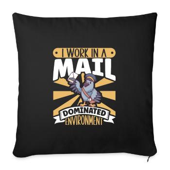 Postal worker mail lady postman mail - Sofa pillowcase 17,3'' x 17,3'' (45 x 45 cm) - black - Front