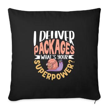 Postal clerk Postlady Postman Post Office - Sofa pillowcase 17,3'' x 17,3'' (45 x 45 cm) - black - Front