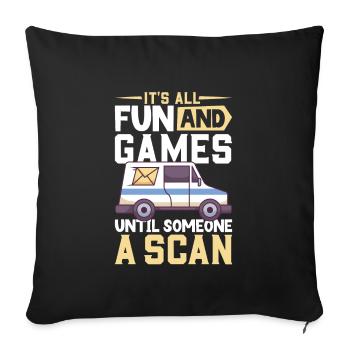 Postal clerk Postlady Postman Post Office - Sofa pillowcase 17,3'' x 17,3'' (45 x 45 cm) - black - Front