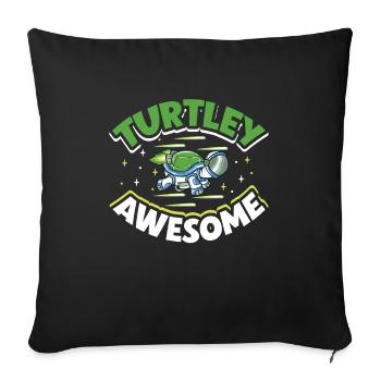 Boxer Boxing Turtle Turtles Sea Ocean Reptile - Housse de coussin décorative 45 x 45 cm - noir - Devant