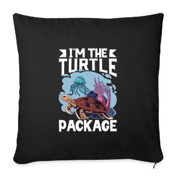 Boxer Boxing Turtle Turtles Sea Ocean Reptile - Housse de coussin décorative 45 x 45 cm - noir - Devant