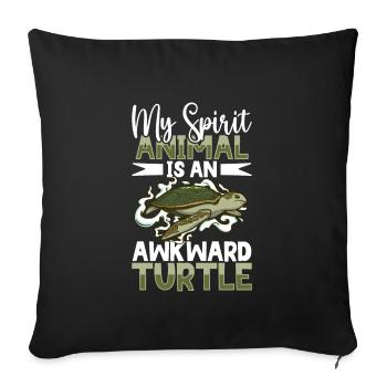 Boxer Boxing Turtle Turtles Sea Ocean Reptile - Housse de coussin décorative 45 x 45 cm - noir - Devant