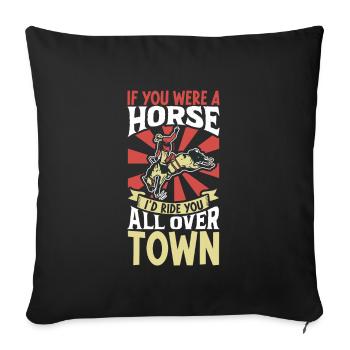 Cowboy Barn Bull Rider Rodéo Country Western - Housse de coussin décorative 45 x 45 cm - noir - Devant