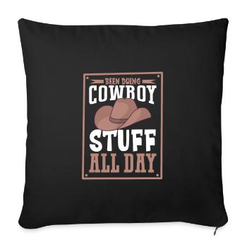 Cowboy Barn Bull Rider Rodéo Country Western - Housse de coussin décorative 45 x 45 cm - noir - Devant