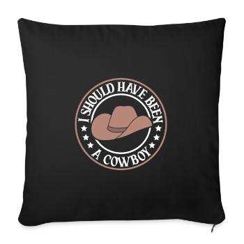Cowboy Barn Bull Rider Rodeo Country Western - Sofa pillowcase 17,3'' x 17,3'' (45 x 45 cm) - black - Front