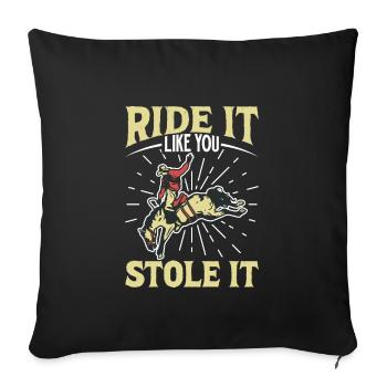 Cowboy Barn Bull Rider Rodéo Country Western - Housse de coussin décorative 45 x 45 cm - noir - Devant