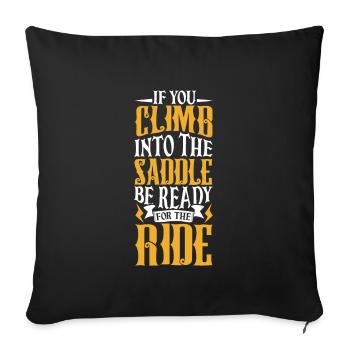 Cowboy Barn Bull Rider Rodéo Country Western - Housse de coussin décorative 45 x 45 cm - noir - Devant
