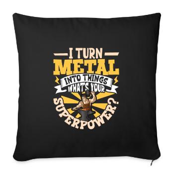 Forgeron Métallurgiste Bladesmith Métal - Housse de coussin décorative 45 x 45 cm - noir - Devant
