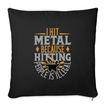 Forgeron Métallurgiste Bladesmith Métal - Housse de coussin décorative 45 x 45 cm - noir - Devant