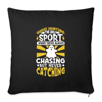Paranormal Research Halloween Ghost Hunter - Sofa pillowcase 17,3'' x 17,3'' (45 x 45 cm) - black - Front