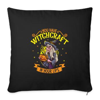 Sorcière Occulte Gothique Sombre Satanique Impie - Housse de coussin décorative 45 x 45 cm - noir - Devant