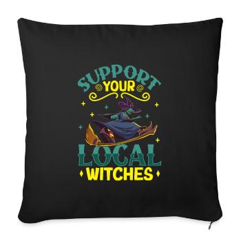 Sorcière Occulte Gothique Sombre Satanique Impie - Housse de coussin décorative 45 x 45 cm - noir - Devant