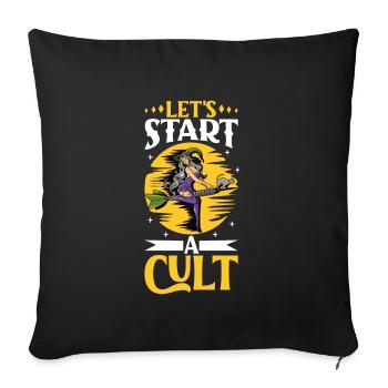 Sorcière Occulte Gothique Sombre Satanique Impie - Housse de coussin décorative 45 x 45 cm - noir - Devant