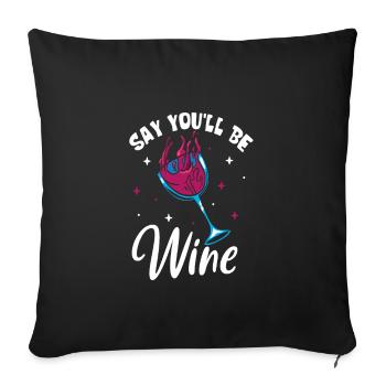 Vinification Vigneron Amateur de vin Amateur de vin - Housse de coussin décorative 45 x 45 cm - noir - Devant