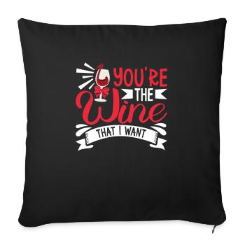 Vinification Vigneron Amateur de vin Amateur de vin - Housse de coussin décorative 45 x 45 cm - noir - Devant