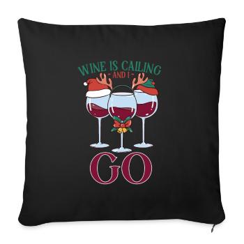 Vinification Vigneron Amateur de vin Amateur de vin - Housse de coussin décorative 45 x 45 cm - noir - Devant