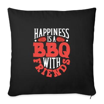 Barbecue Grill Grillades Grillmaster Barbecue Viande de bœuf - Housse de coussin décorative 45 x 45 cm - noir - Devant