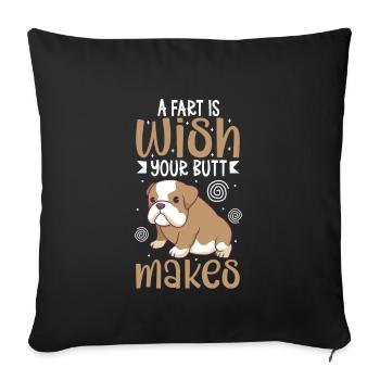 bouledogue français bouledogue anglais chien amoureux bulldog bulldog - Housse de coussin décorative 45 x 45 cm - noir - Devant