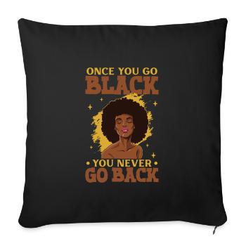 Afro Black Girl Pride Afro Girl Afrocentrique - Housse de coussin décorative 45 x 45 cm - noir - Devant