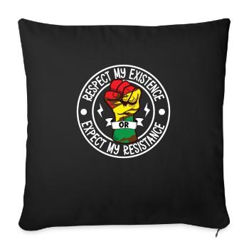 Afro Black Girl Pride Afro Girl Afrocentrique - Housse de coussin décorative 45 x 45 cm - noir - Devant