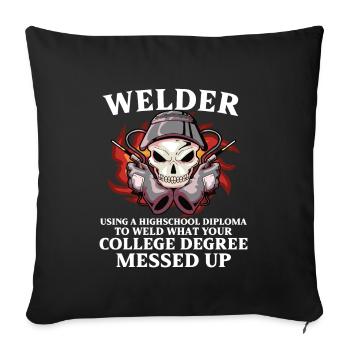 Welder Funny Funny Sweat Gift - Sofa pillowcase 17,3'' x 17,3'' (45 x 45 cm) - black - Front