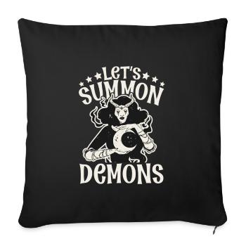 Sorcière, Occulte, Gothique, Sombre, Satanique, Impie - Housse de coussin décorative 45 x 45 cm - noir - Devant