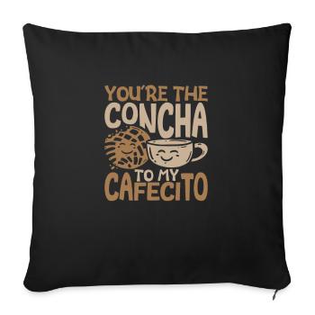 Humour espagnol Conchas Pain mexicain - Housse de coussin décorative 45 x 45 cm - noir - Devant