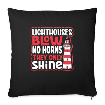 Lighthouse Seaside Nautical I Love Lighthouse - Sofa pillowcase 17,3'' x 17,3'' (45 x 45 cm) - black - Front